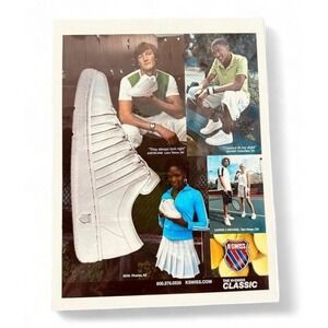 2005 K-Swiss -‎ Smiling Tennis Players Holding Shoes - Original Vtg PRINT AD